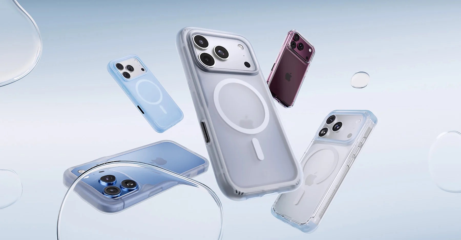 Clear and coloured phone cases with MagSafe support, available at GR Phones & Repairs in Campbelltown.